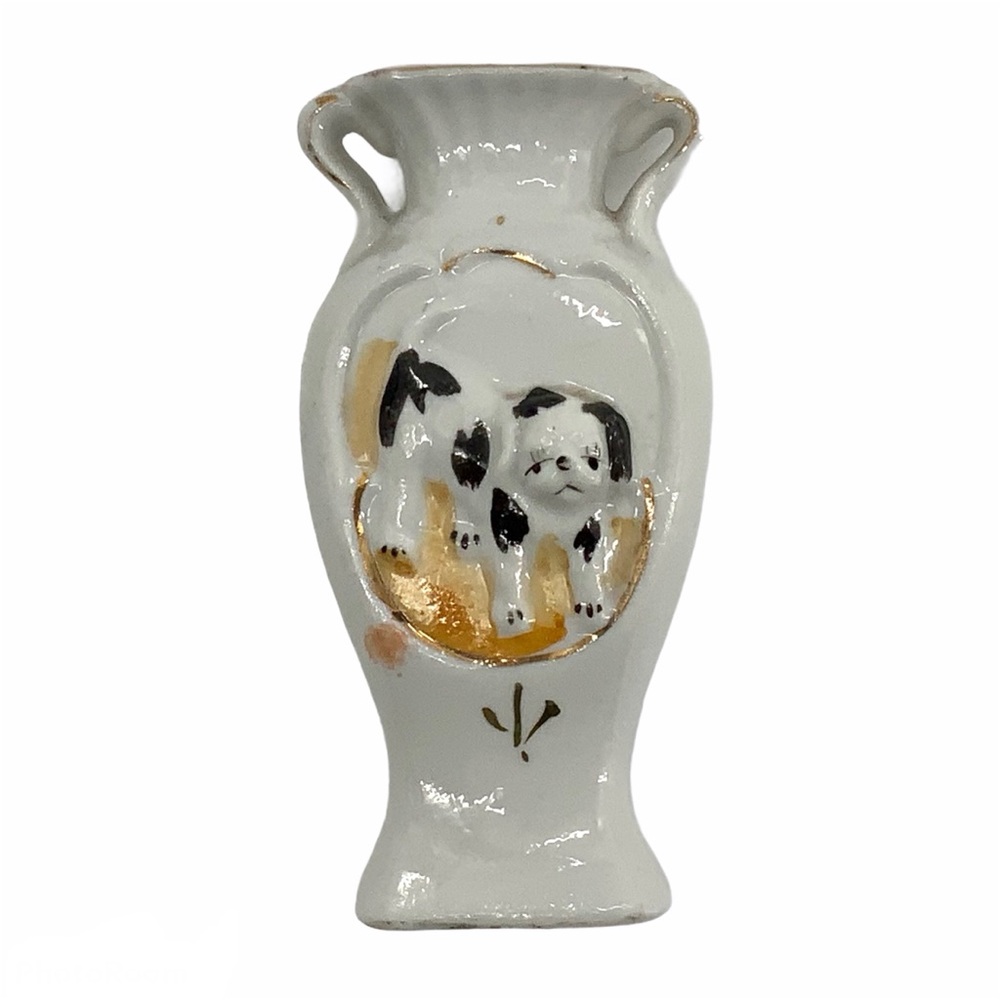 Vintage Made In Japan Mini Bud Vase With Dog